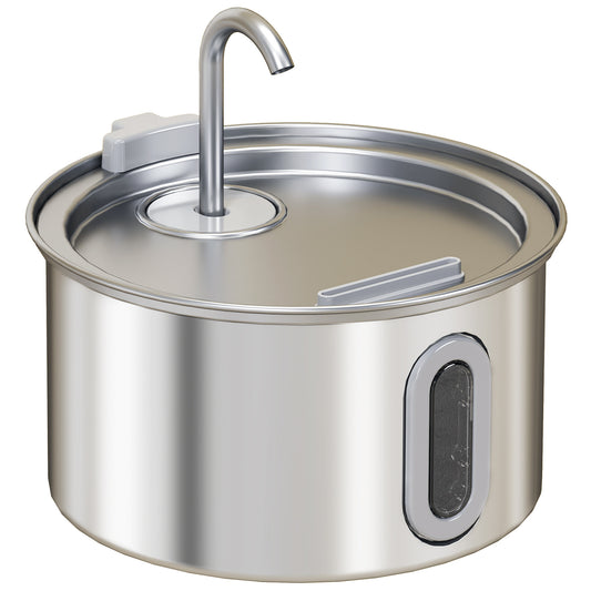 Zinnypearl Stainless Steel cat water fountain -2.5L